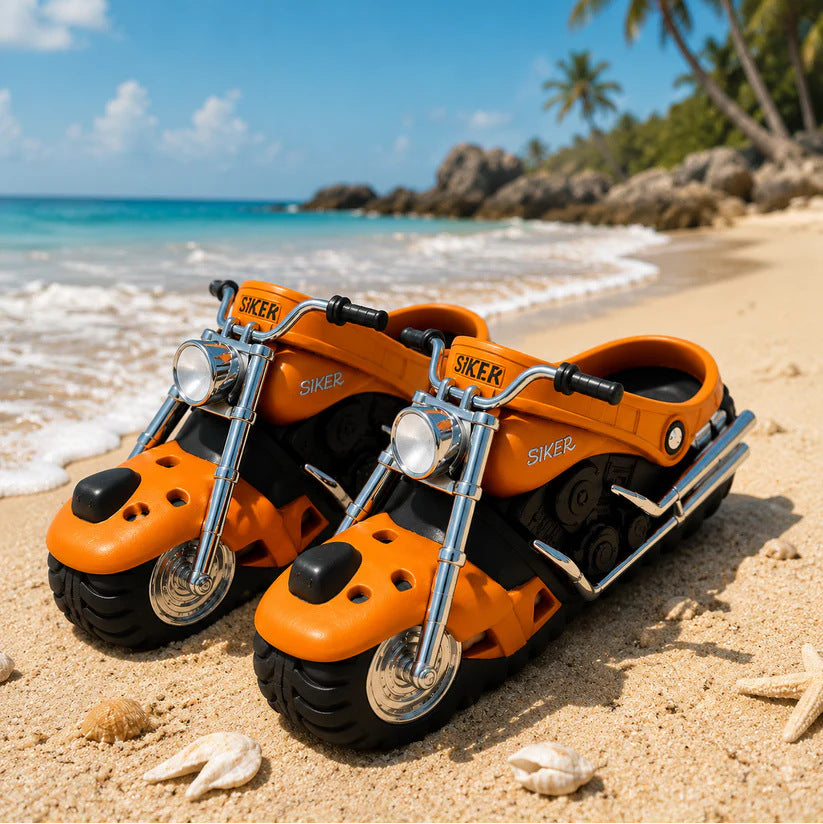🏍️Retro motorcycle travel slippers