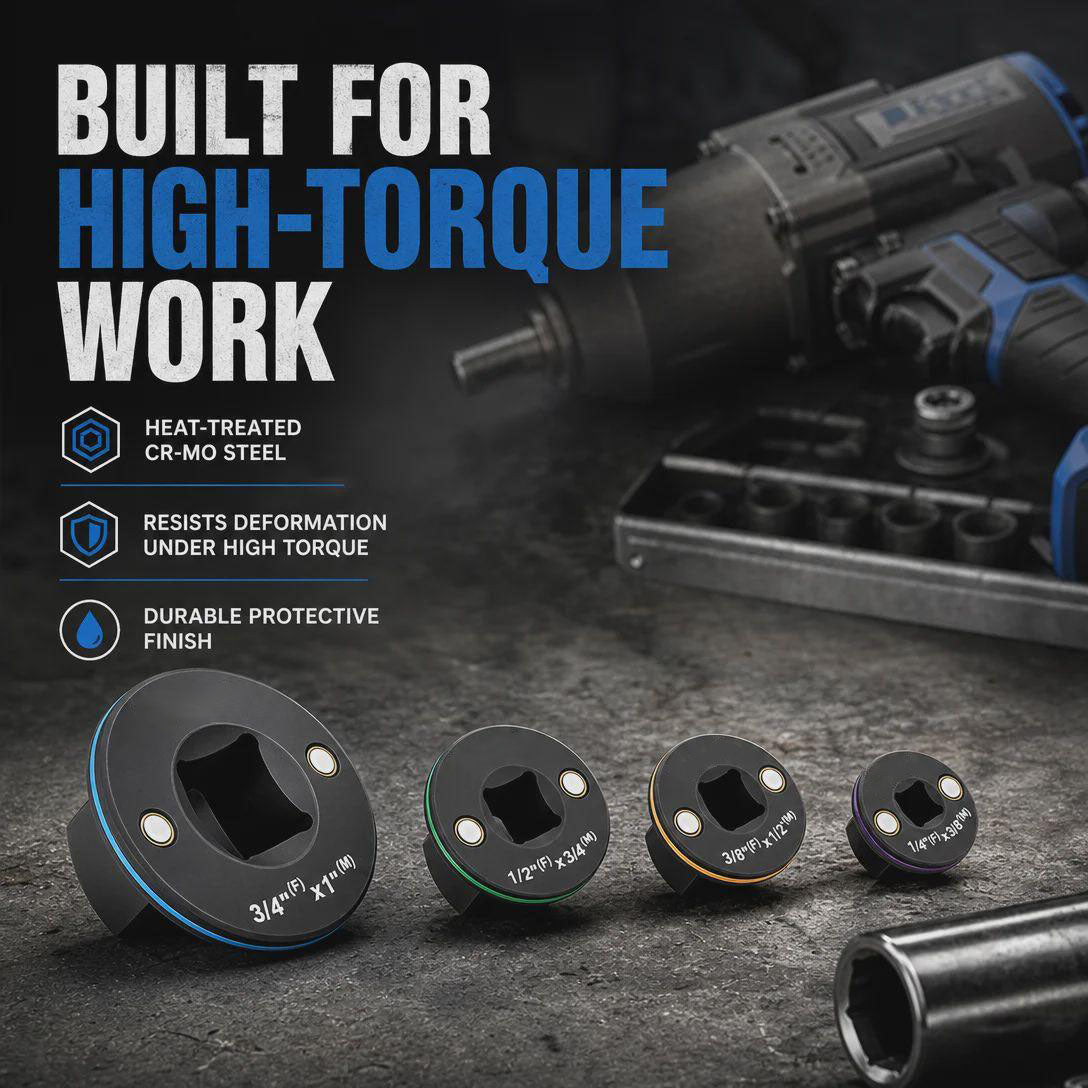 Low-Profile Impact Socket Adapter Set for Tight Spaces
