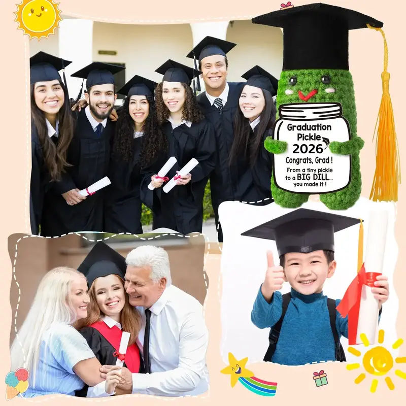 Graduation Pickle Crochet Gift 2026 🥒🎓 Funny Handmade Graduation Keepsake for Class of 2026