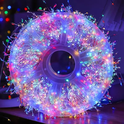 🎁600 LED Firecracker Fairy Lights – 65.6FT USB Christmas String Lights with Storage Reel