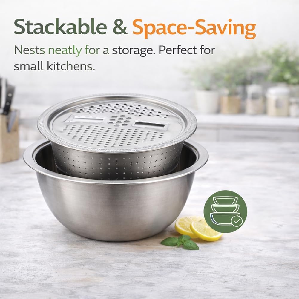 6-in-1 Stainless Steel Colander Set