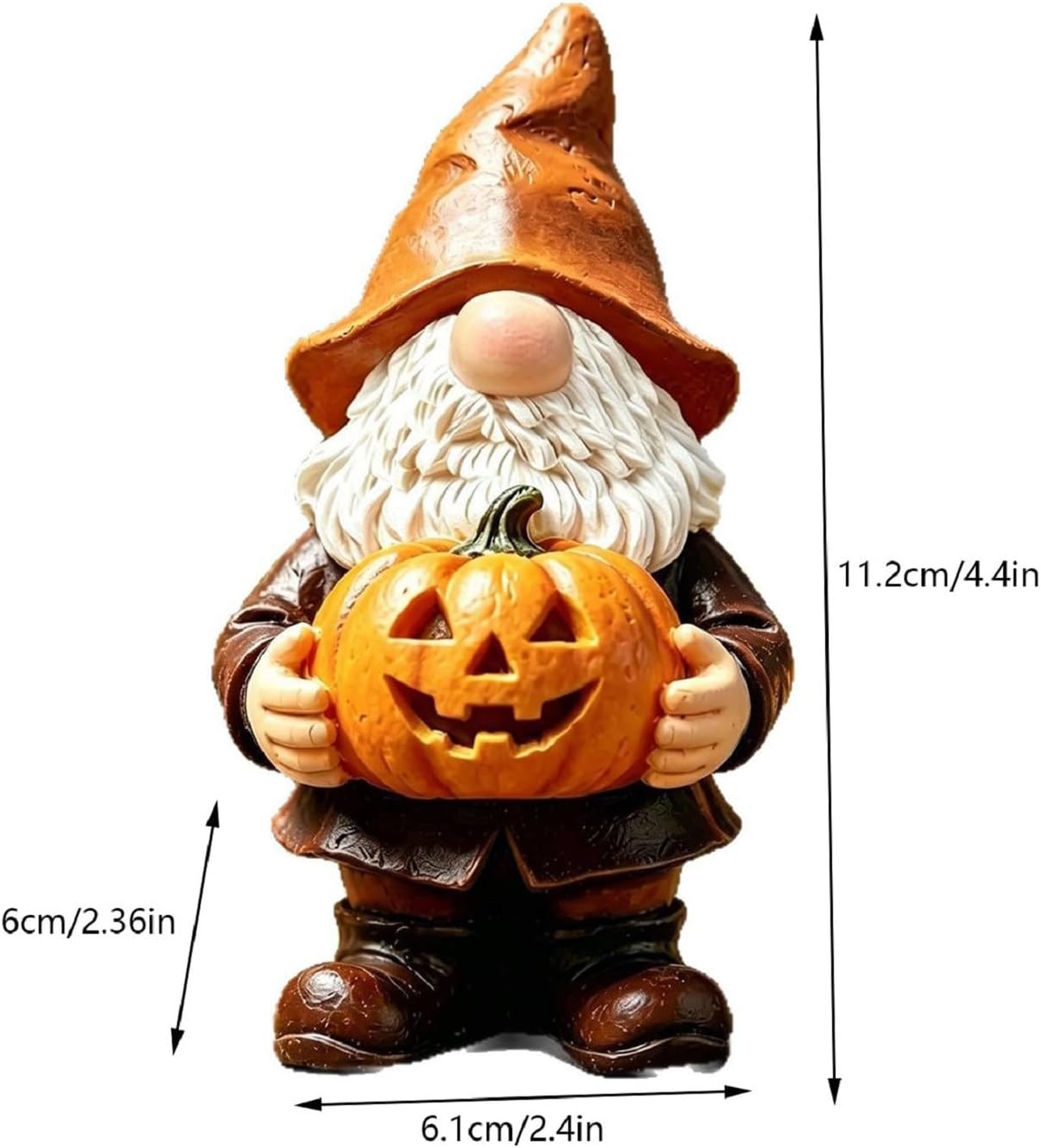 Halloween Pumpkin Gnome Resin Figurine