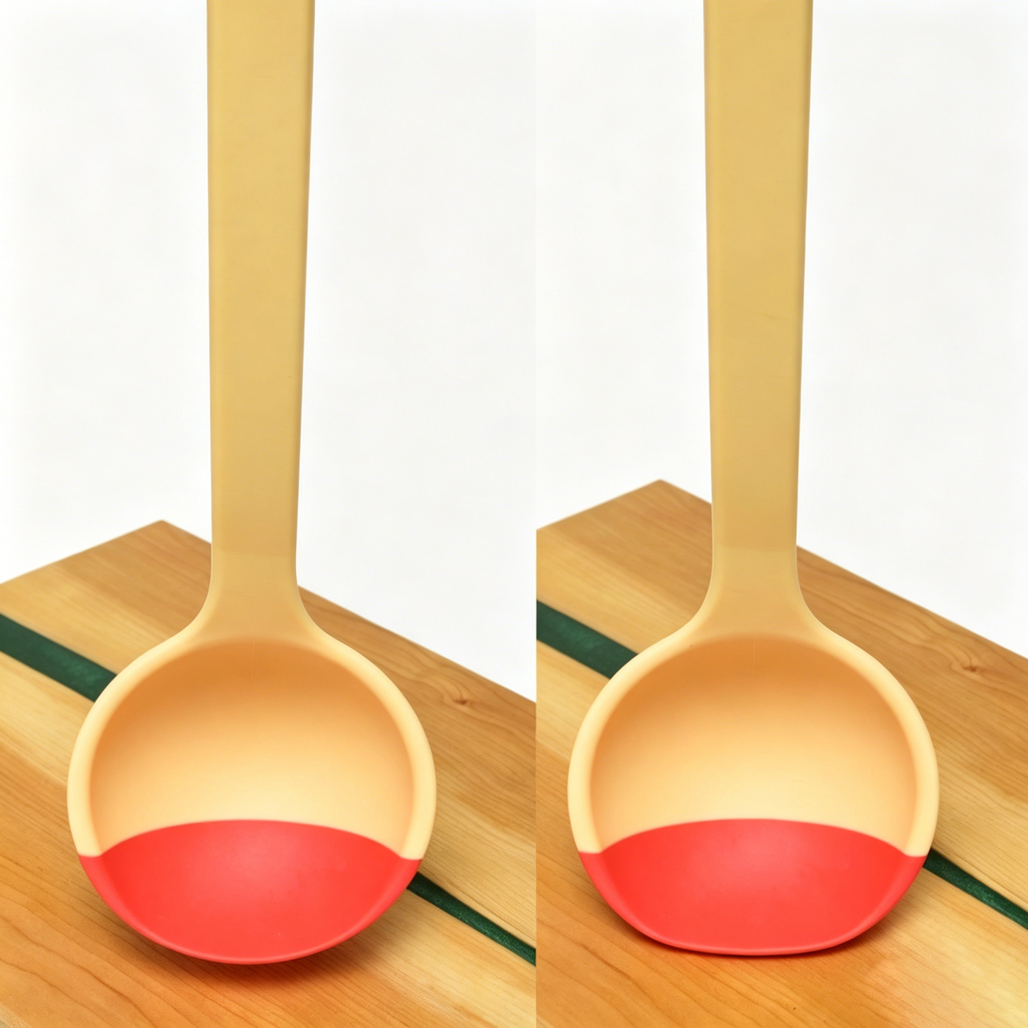 3 In 1 Food-Grade Silicone Ladle Spatula, Heat Resistant Non-Scratch Colorful Kitchen Cooking Utensi