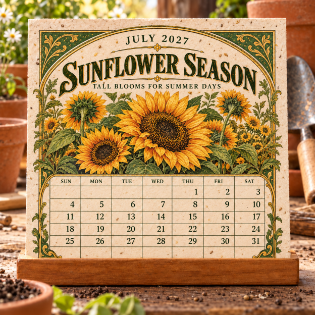 🎉🌻 2027 The Heirloom Garden Plantable Seed Calendar