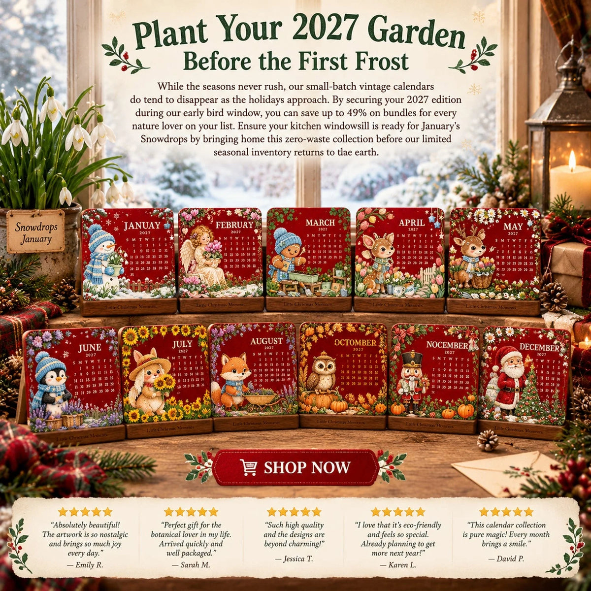 🎁Christmas Limited-Edition — 🪴✨ Eco-Friendly Plantable “Timeless” Seed Calendar 2027