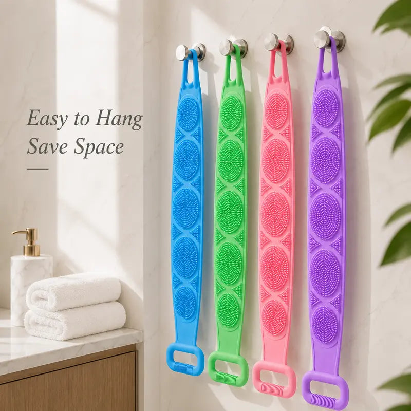 Silicone Bath Brush, Double-Sided Exfoliating Back Scrubber