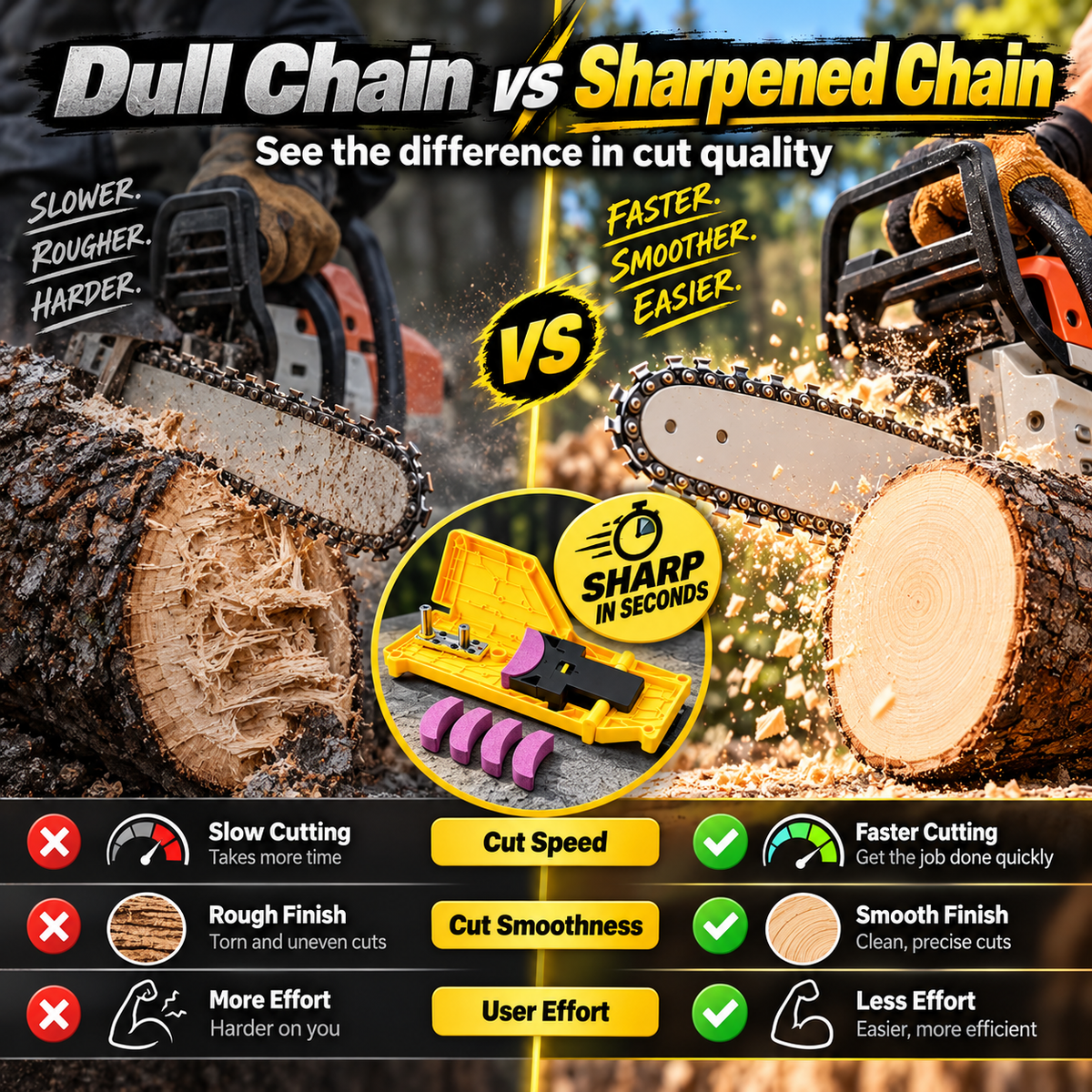 🎉Chainsaw Sharpener Portable Chain Saw Blade Sharpener Kit