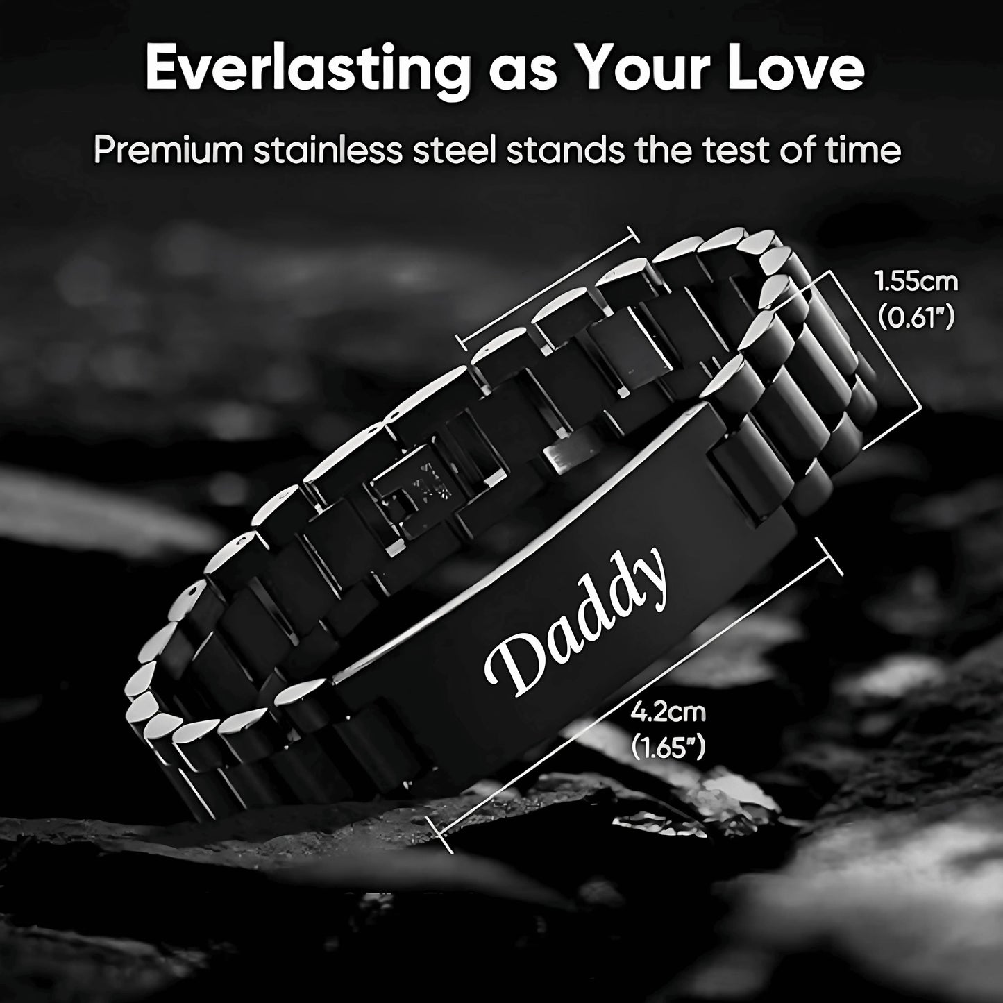 ⌚Masculine Watch Band Link Bracelet –🎁 Personalized Jewelry Gift for Dad, Husband, Boyfriend