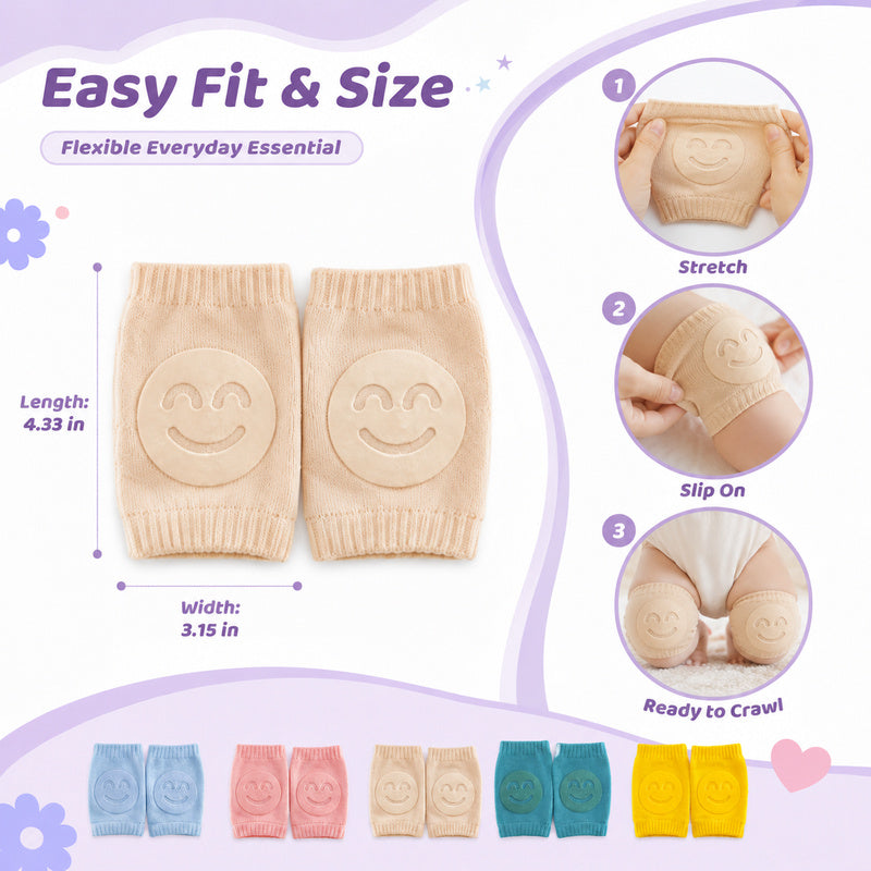Baby 5-Piece Non-Slip Knee Pads Set, Baby Accessories for Crawling