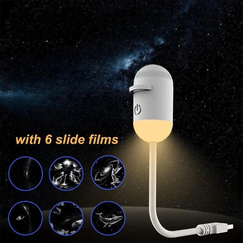 ๐ 2-in-1 USB Galaxy Projector, Starry Sky Night Light for Bedroom Ceiling Decor