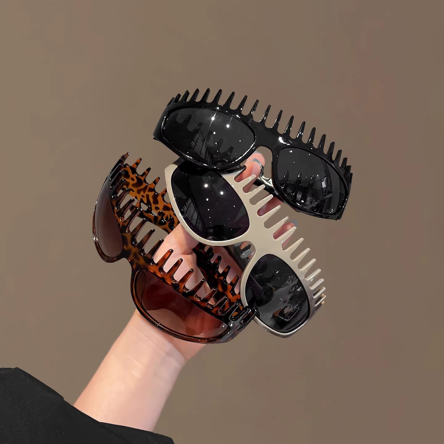 2-In-1 Sunglasses Hair Accessory – Chic Acetate Leopard Print Headband