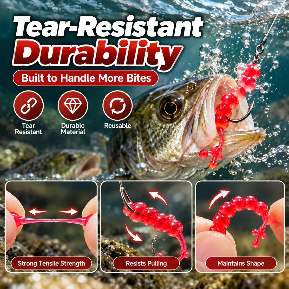 🎁60Pcs Lifelike Maggot Soft Fishing Lures – Scented & Flexible Bait