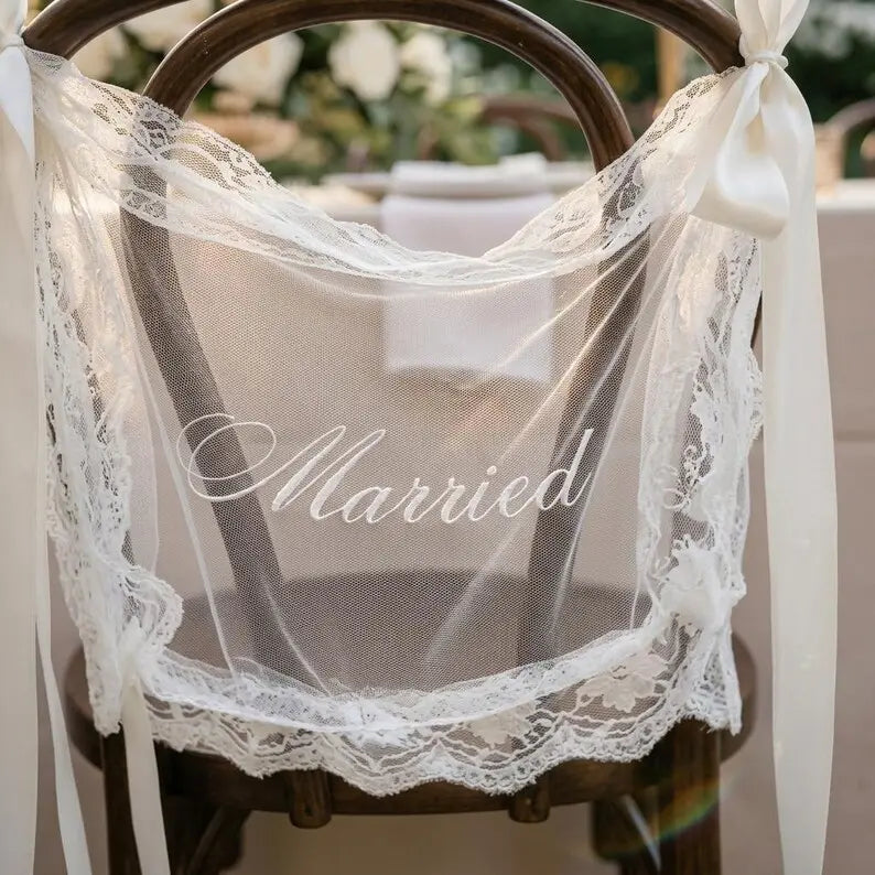 Just Married Chair Signs for Wedding Ceremony 💍✨