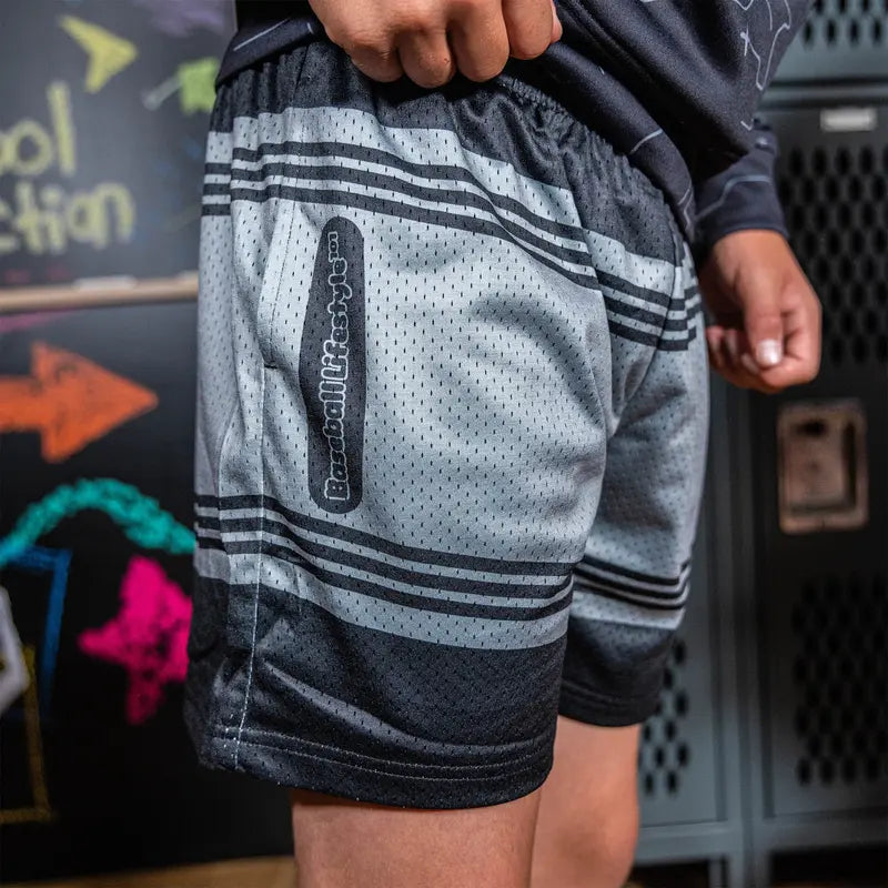 Crayon Youth Shorts – Cotton Candy Gradient Mesh Shorts for Kids
