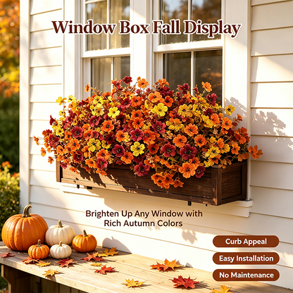 Fall Artificial Flower Halloween 12pcs. UV Resistant Colorful Fake Flower🍂