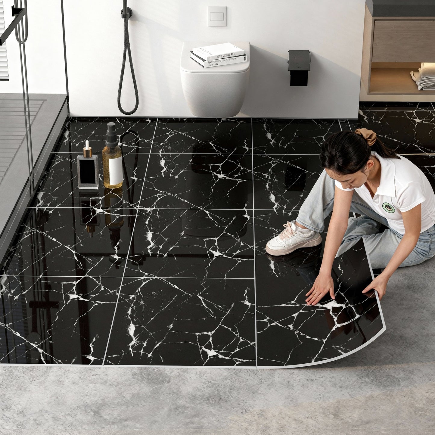 Thickened imitation ceramic tile sticker