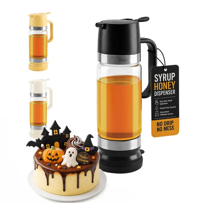 🎁No Drip Glass Honey & Syrup Dispenser