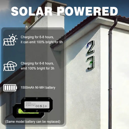 6.7 Inch Solar Lighted House Numbers for Outside Lighting