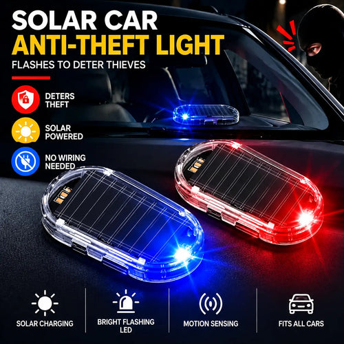 🎉2PCS Solar Powered Fake Car Alarm Light