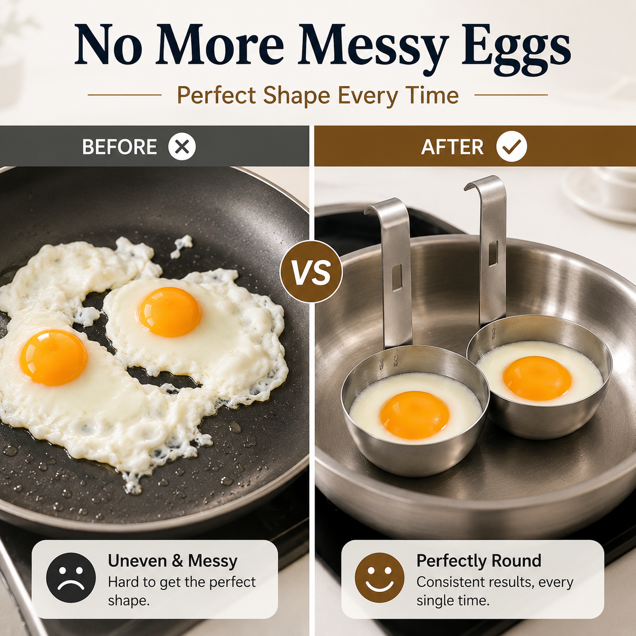 5-PCS Stainless Steel Egg Poacher Cup🍳