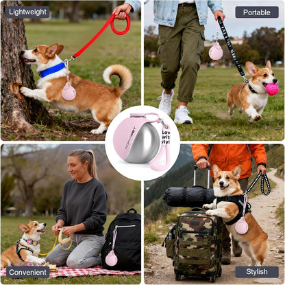 Stainless Steel Dog Water Bottle with Drinking Bowl