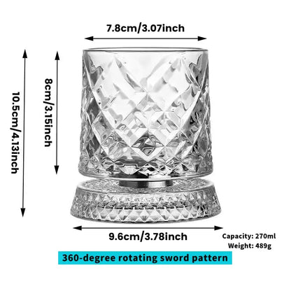 🎁🔥Luxury 360° Spinning Crystal Glass