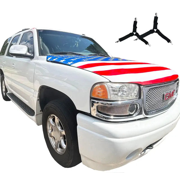 Cubierta para capó de coche con bandera estadounidense - Decoración patriótica para vehículos con motivo del 250 aniversario de Estados Unidos para el Día de la Independencia y el Día de los Caídos