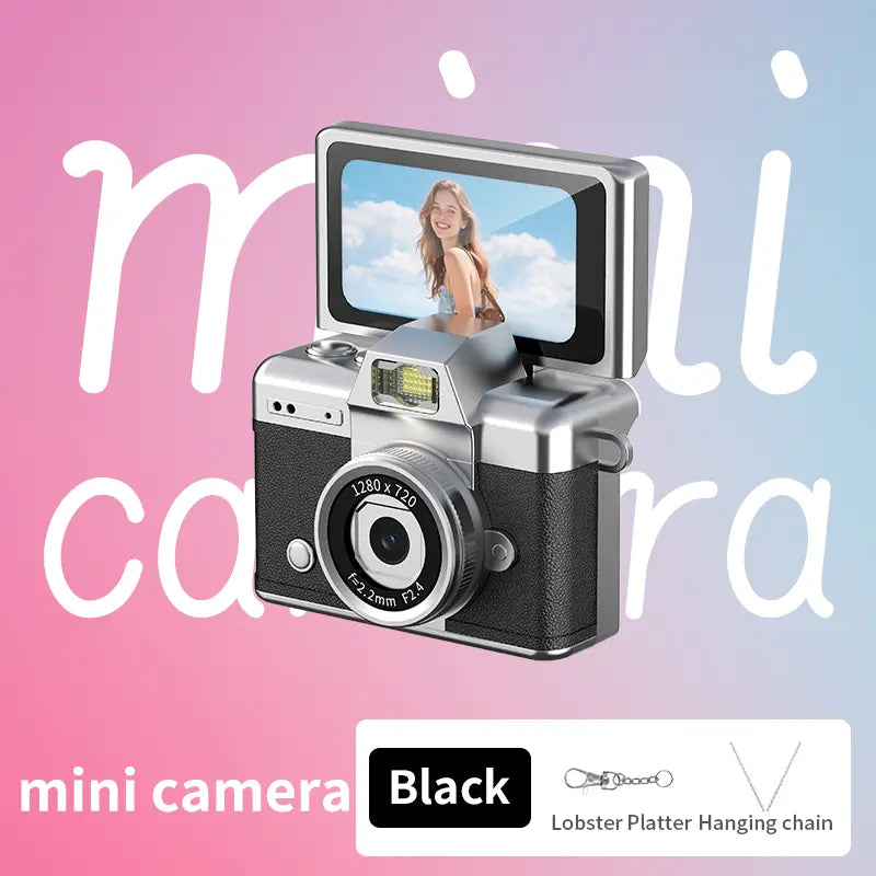 🎁1080P Mini Keychain Digital Camera – Retro Pocket Camera with Flip Screen & Flash, 32GB/64GB Card & Charging Cable Included