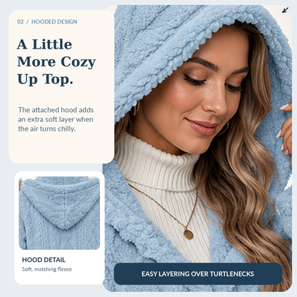 🎉Hooded Cardigan for Women Cable Knit Fleece Long Warm Sweater Coat