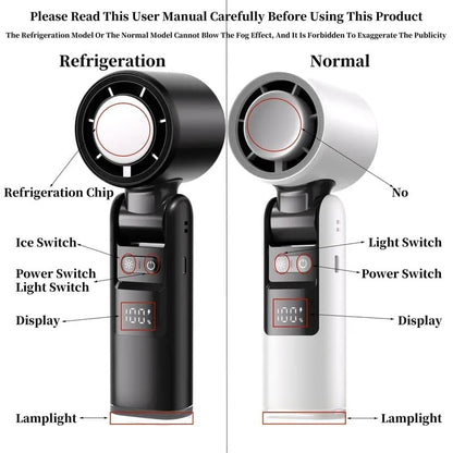 ❄️ 50% OFF Summer Deal | Multifunction Handheld Turbo Cooling Fan with AC-Like Ice Gel Pad & 5 Gears