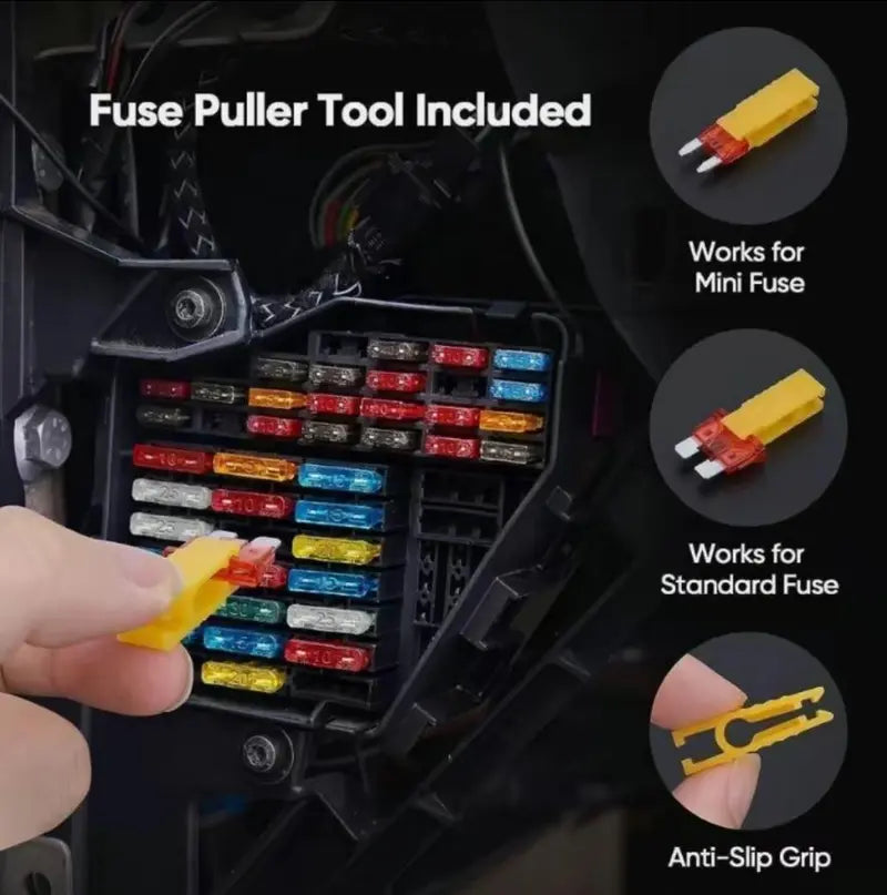 306PCS Car Blade Fuse Assortment Set – Automotive Replacement Fuse Kit with Fuse Puller & Circuit Tester