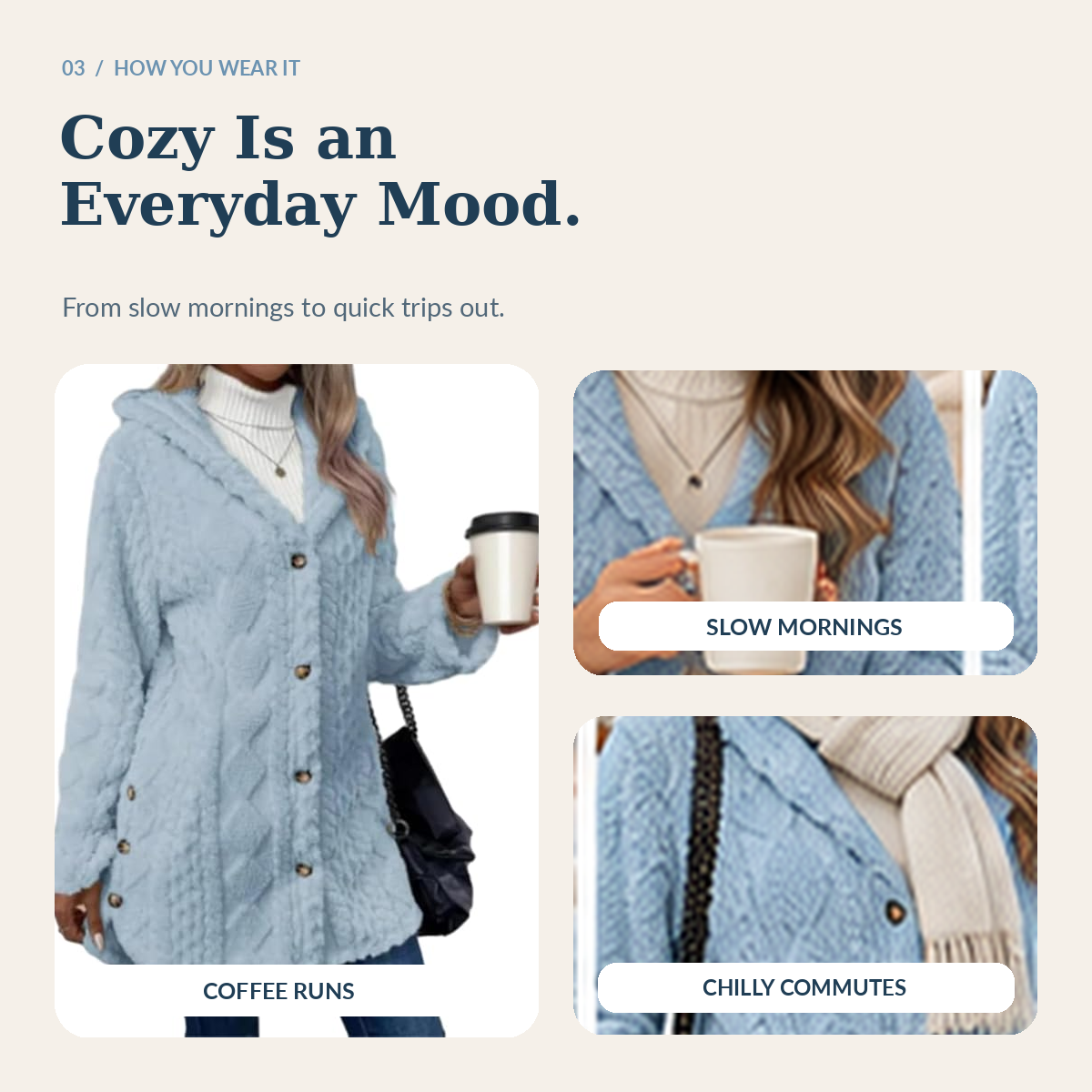 🎉Hooded Cardigan for Women Cable Knit Fleece Long Warm Sweater Coat