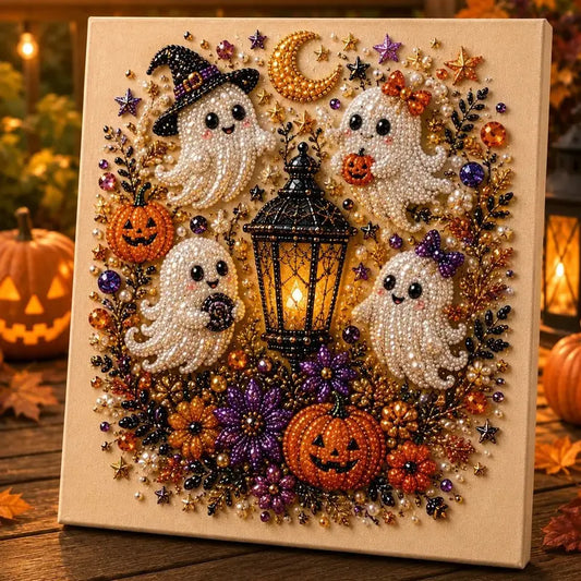 Niedliches Halloween-Geist-Perlen-Kunst-DIY-Kit (20,32 × 20,32 cm)