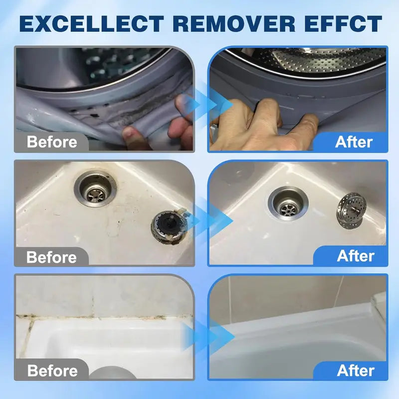 🧼 Miracle Mold Remover Gel + Scrub Brush | Powerful Mold & Mildew Cleaner for Bathroom, Tile & Washer Seals