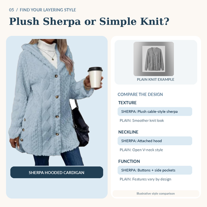 🎉Hooded Cardigan for Women Cable Knit Fleece Long Warm Sweater Coat