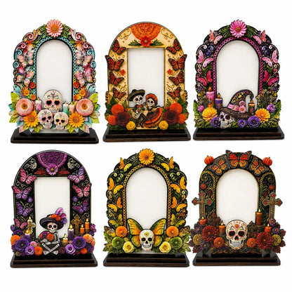 🎁Día de los Muertos Wooden Photo Frame Decor – A Meaningful Tribute To Those We Remember