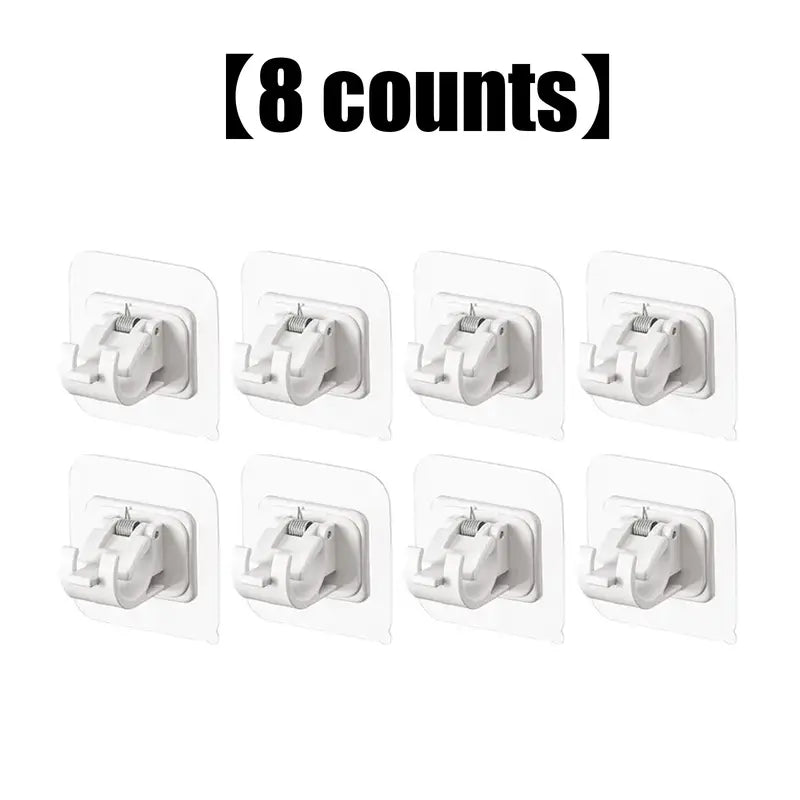 8PCS No-Drill Self-Adhesive Curtain Rod Brackets