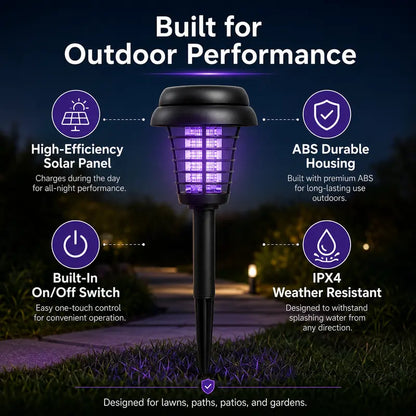 Solar Mosquito Zapper Light – Outdoor Garden Stake Lamp, UV Insect Killer & Solar Pathway Light