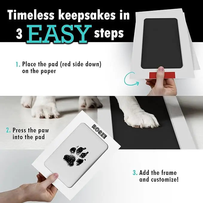 🐾 Paw Print Keepsake Kit – Clean Touch Ink Pad & Photo Frame Set