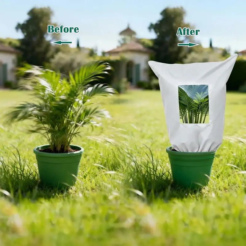 🎁Non-Woven Plant Frost Protection Cover With Zipper &amp; Clear Window