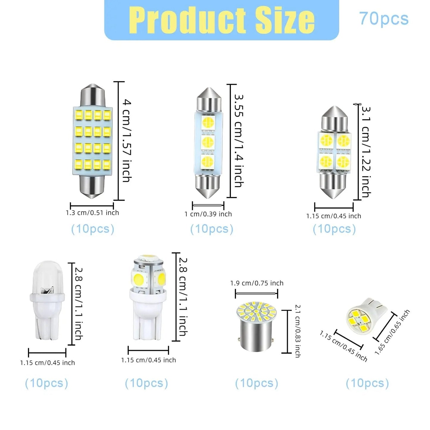 🔥 FLASH SALE: 70 & 42 Pcs Interior Car Light Kit