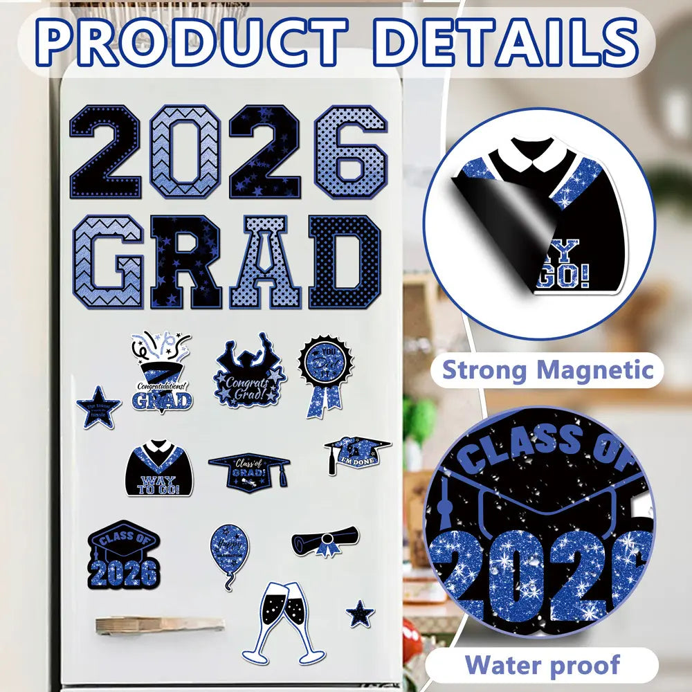 🎓 Class of 2026 Graduation Magnet Set – Celebrate Your Achievement in Style!