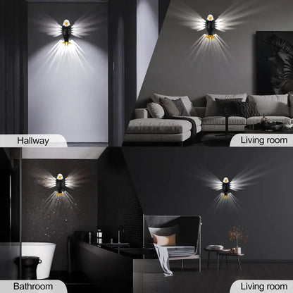 Eagle Wall Light LED Magnetic Night Lamp No Drill Easy Install USB Rechargeable Cool Room Decor