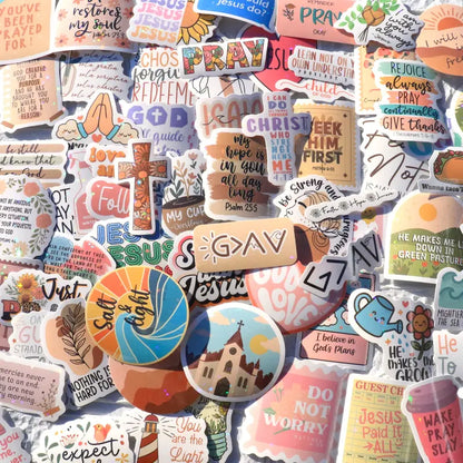 300 PCS Christian Faith Stickers – Scripture Quotes for Journals, Bible & Crafts 📜
