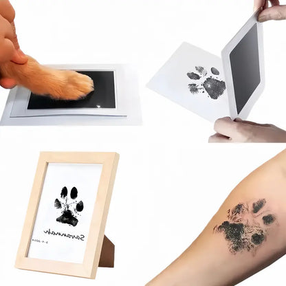 🐾 Paw Print Keepsake Kit – Clean Touch Ink Pad & Photo Frame Set