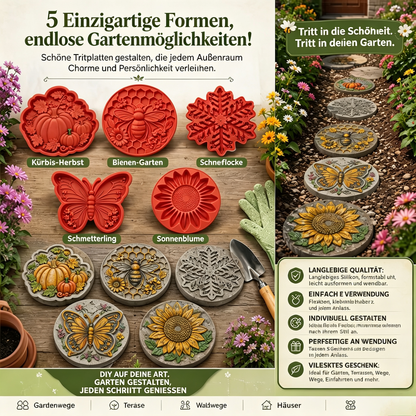 Wiederverwendbare Form für Garten-Trittsteine | DIY-Gussform für Betonkunst