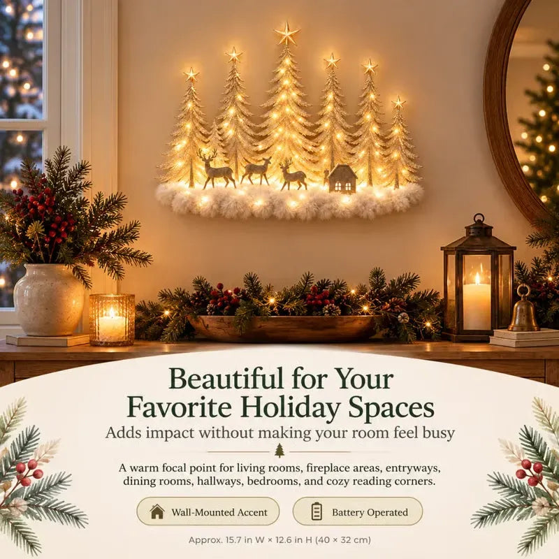 🎁Lighted Christmas Woodland Forest Wall Decor