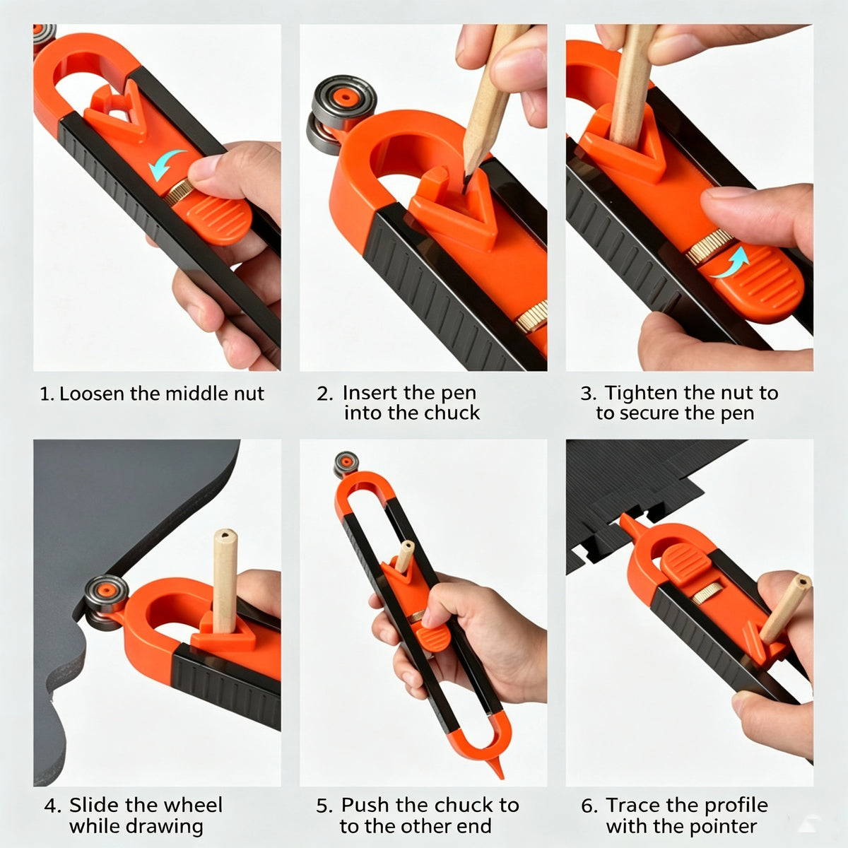 🎁Precision Contour Gauge With Lock & Bonus Wooden Carpenter Pencil