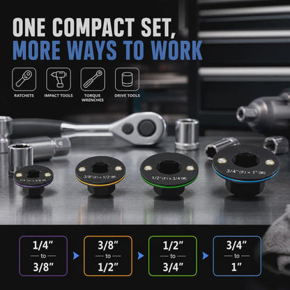 Low-Profile Impact Socket Adapter Set for Tight Spaces