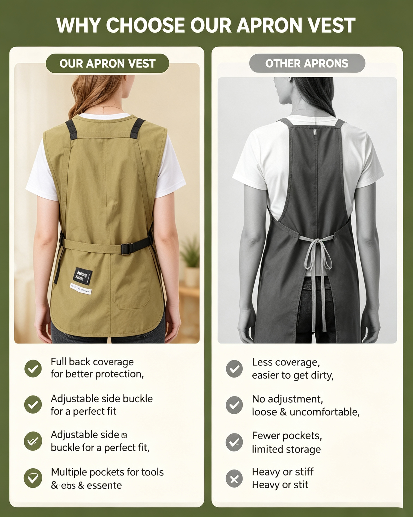 Waterproof Cobbler Apron for Women